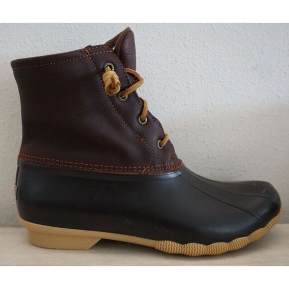 Sperry Top-Sider STS91176 Women's Sz 12M Tan/Dark Brown Saltwater Duck Boots - Picture 9 of 16